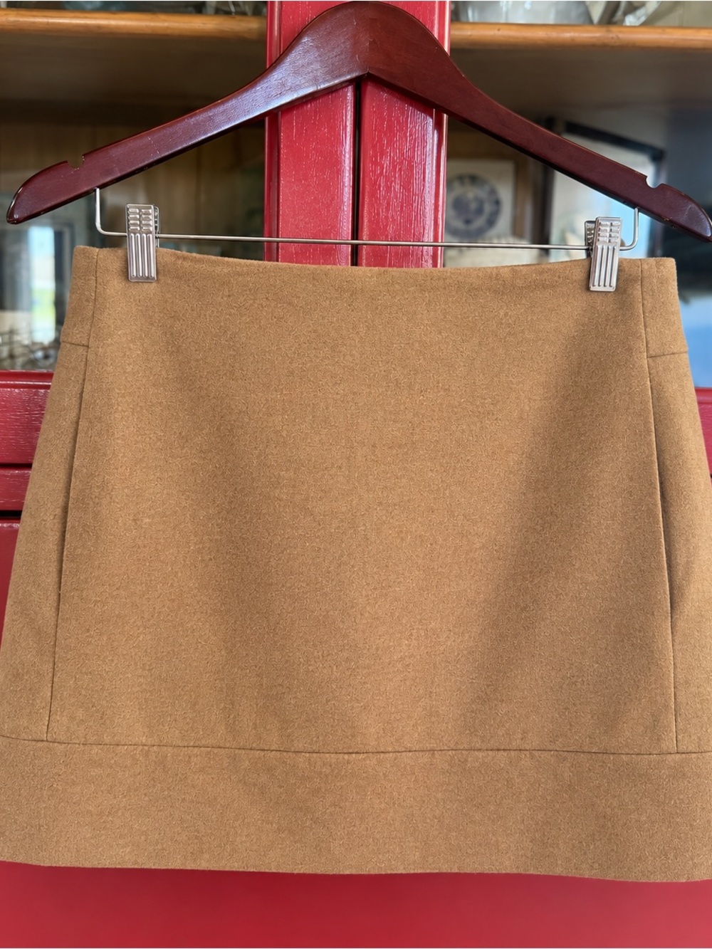 J.Crew Camel Wool Blend Mini Skirt – Size 6 – Classic Fall Winter Style